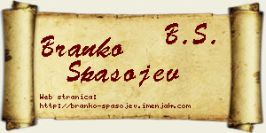 Branko Spasojev vizit kartica